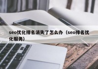 seo优化排名消失了怎么办（seo排名优化服务）