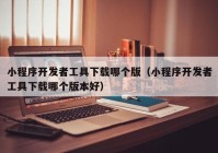 小程序开发者工具下载哪个版（小程序开发者工具下载哪个版本好）