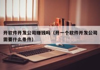 开软件开发公司赚钱吗（开一个软件开发公司需要什么条件）