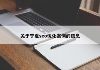 关于宁夏seo优化案例的信息