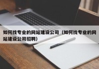 如何找专业的网站建设公司（如何找专业的网站建设公司招聘）