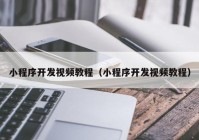 小程序开发视频教程（小程序开发视频教程）